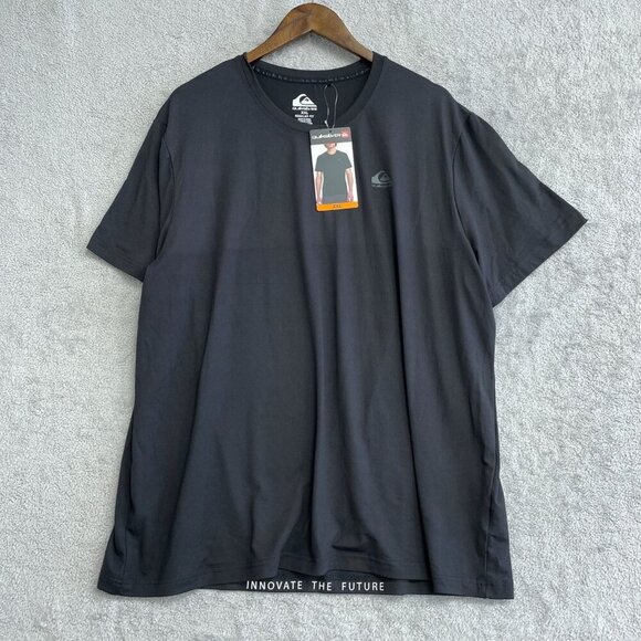 NEW Quiksilver Men's XXL Black T-Shirt Regular Fit Polyester Spandex Blend - Picture 2 of 10
